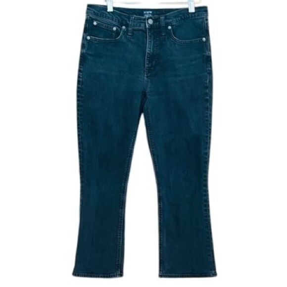 J Crew Factory High Rise Crop Flare, Wash Black, size 28. - Picture 1 of 5